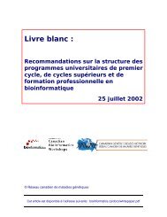 Livre Blanc sur la bioinformatique - BioTalent Canada