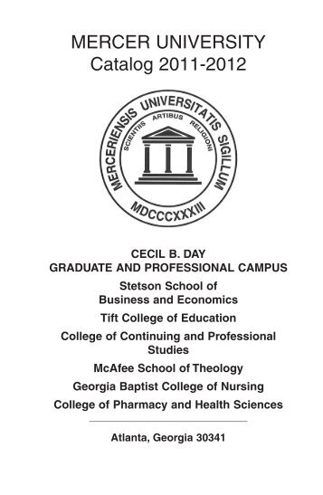 Atlanta Campus Catalog 2011-2012 - Mercer University