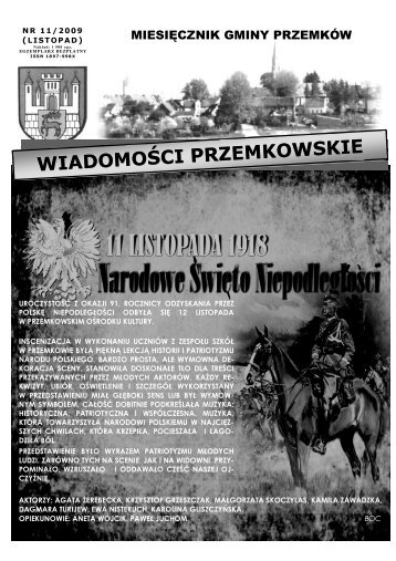 WiadomoÅci Przemkowskie numer 11/2009 - Listopad ... - PrzemkÃ³w