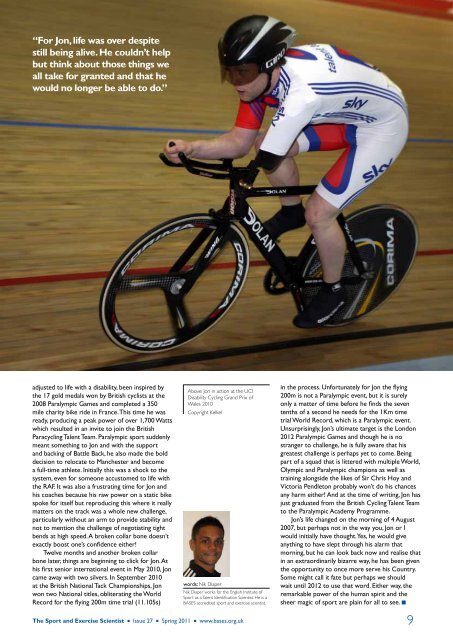 The Sport and Exercise Scientist Issue 27, Spring 2011 - BASES