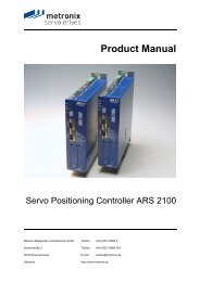 Product Manual âServo Positioning Controller ARS 2100â - Metronix