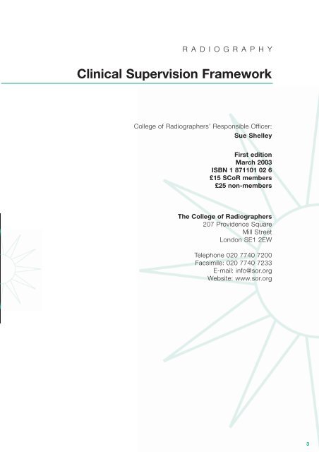 Clinical Supervision Framework - Society of Radiographers