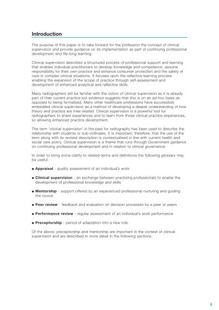 Clinical Supervision Framework - Society of Radiographers