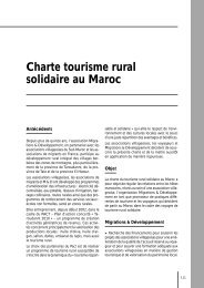 Charte tourisme rural solidaire au Maroc - Le tourisme solidaire