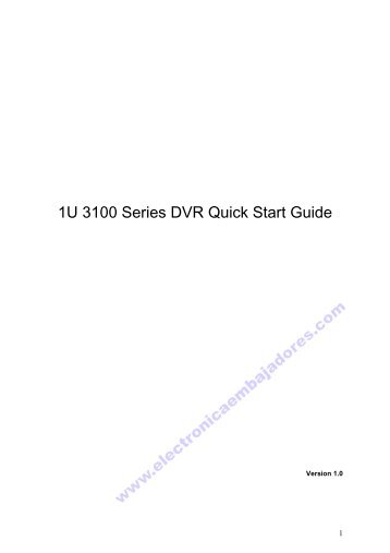 1U 3100 Series DVR Quick Start Guide