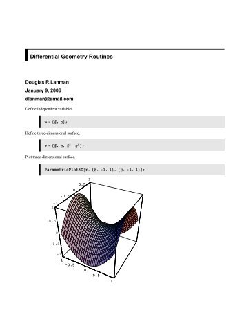 Differential Geometry Routines