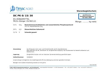 DC PK 0/15/30 - Timacagro.com