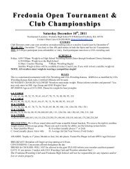 Fredonia Open Tournament & Club ... - Kansas Wrestling