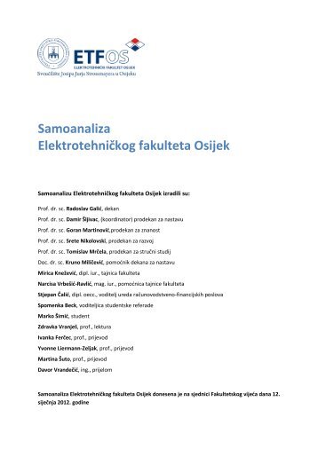 Samoanaliza (PDF) - Elektrotehnički fakultet Osijek - Sveučilište ...