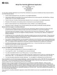 401(k) Plan Hardship Withdrawal Application - Colorado PERA