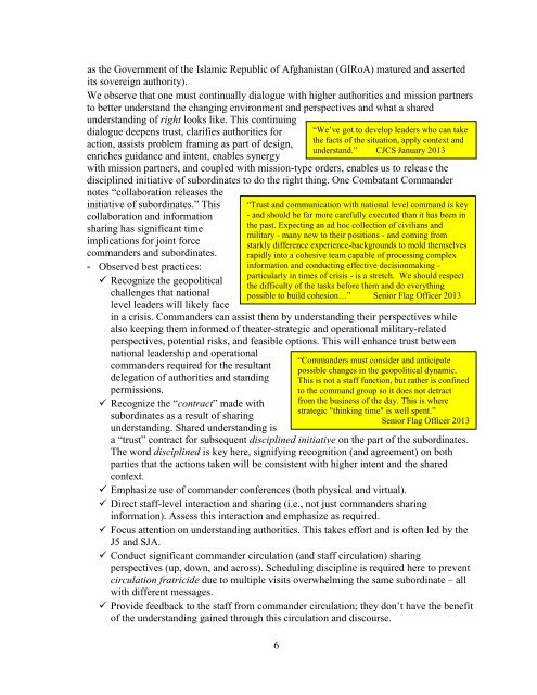 Mission Command and Cross-Domain Synergy - Defense ...