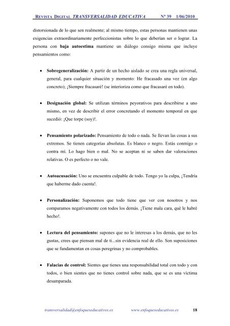 NÂº39 01/06/2010 - enfoqueseducativos.es