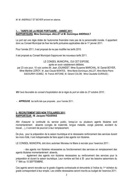 1 COMPTE-RENDU de la Séance du CONSEIL MUNICIPAL du 26 ...