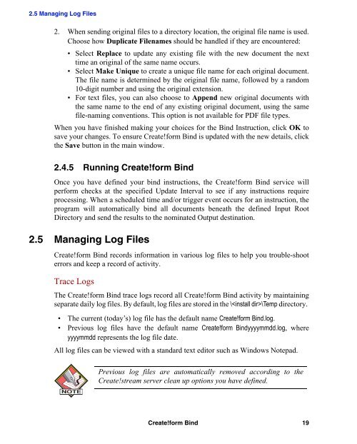 Create!form Bind Technical Note