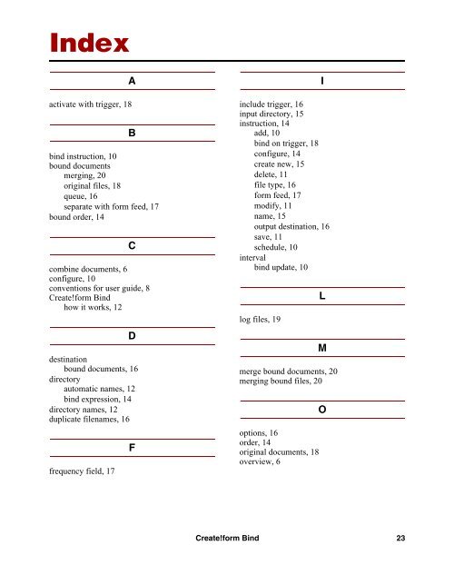 Create!form Bind Technical Note