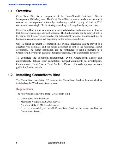Create!form Bind Technical Note