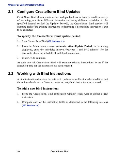 Create!form Bind Technical Note