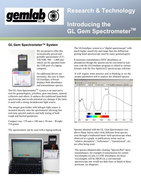 Research & Technology Introducing the GL Gem Spectrometer