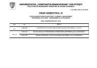 ORAR SEMESTRUL IV - Universitatea Constantin Brancoveanu