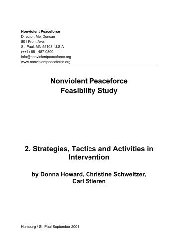 Nonviolent Peaceforce Feasibility Study 2. Strategies, Tactics and ...