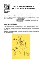 le catheterisme cardiaque droit par sonde de swan-ganz