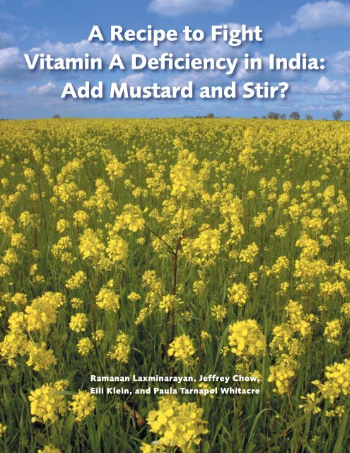 A Recipe to Fight Vitamin A Deficiency in India - Center for Disease ...