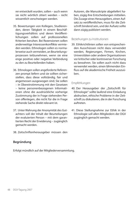 DGV-Tagung 2007 - Deutsche Gesellschaft fÃ¼r VÃ¶lkerkunde