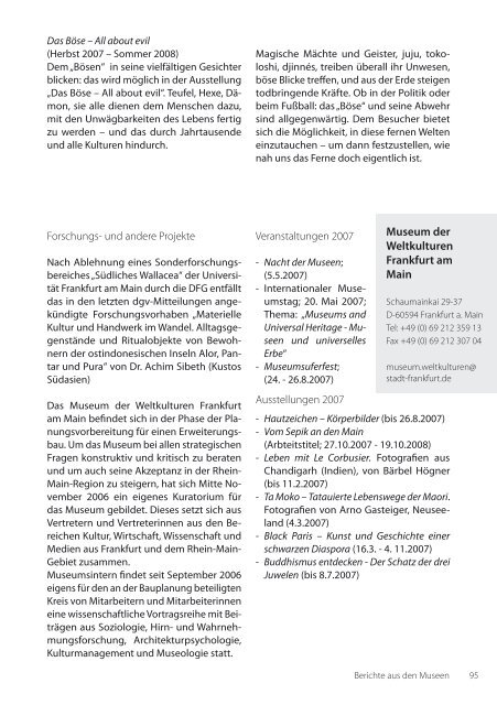 DGV-Tagung 2007 - Deutsche Gesellschaft fÃ¼r VÃ¶lkerkunde