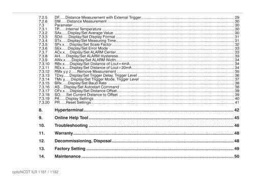 Manual optoNCDT ILR 1181-1182 - Micro-Epsilon