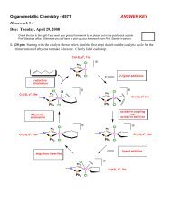 Organometallic Chemistry - 4571 ANSWER KEY Homework # 4 Due ...