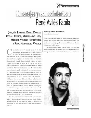 Letras, libros y revistas - RenÃ© AvilÃ©s Fabila