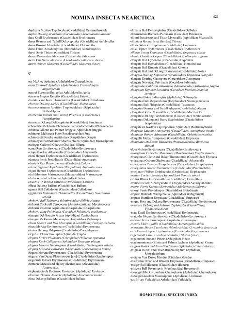 Species Index; pp. 392 - 487 - Nearctica