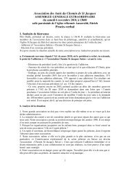 Association des Amis du Chemin de St Jacques ProcÃ¨s-verbal