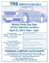 tr6 parts flyer 2013 - Peninsula Imported Cars / Ducati