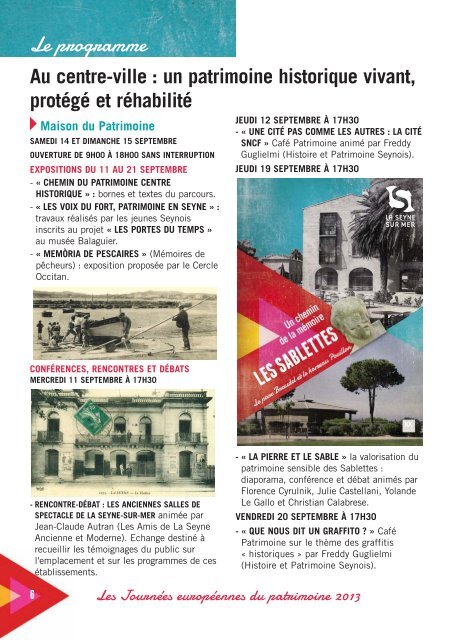 Journées européennes du patrimoine - La Seyne-sur-Mer