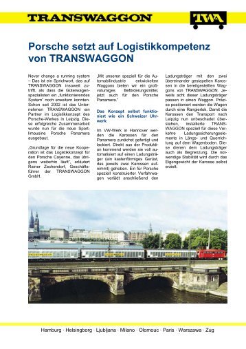 Porsche setzt auf Logistikkompetenz von TRANSWAGGON