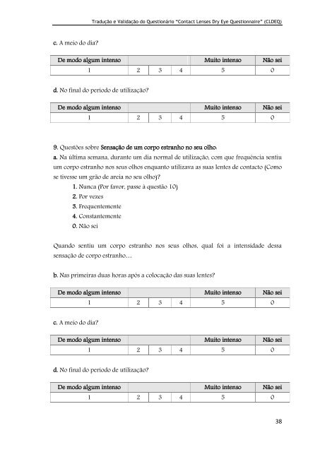 âContact Lenses Dry Eye Questionnaireâ (CLDEQ) - Ubi Thesis