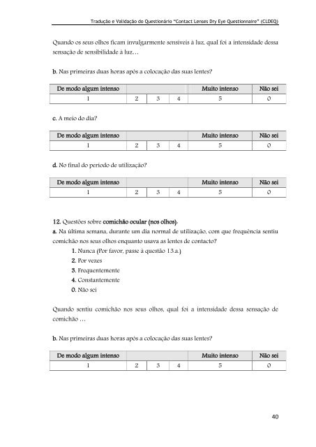 âContact Lenses Dry Eye Questionnaireâ (CLDEQ) - Ubi Thesis