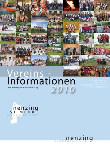 Vereins - Informationen 2010 - Nenzing ist mehr - Projekt