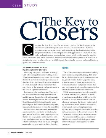 CASE STUDY: The Key to Closers - Door and Hardware Institute