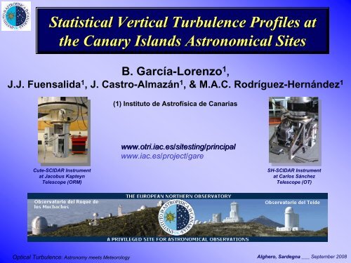 Statistical Vertical Turbulence Profiles at the Canary Islands ...