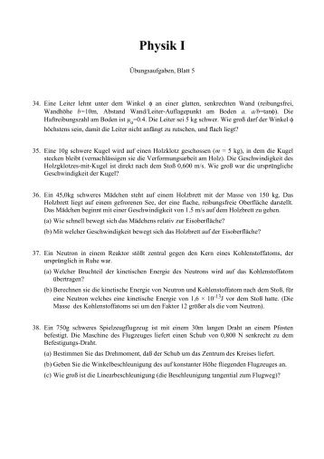 5. Aufgabenblatt (24.11.2006) - Homepage Angewandte Physik, Uni ...