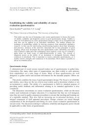 Establishing the validity and reliability of course evaluation ...