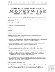 Moneywise Curriculum - Watermark Community Church