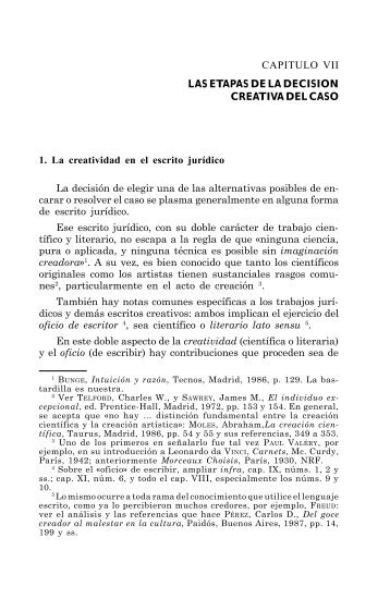 CAPITULO VII LAS ETAPAS DE LA DECISION CREATIVA DEL CASO