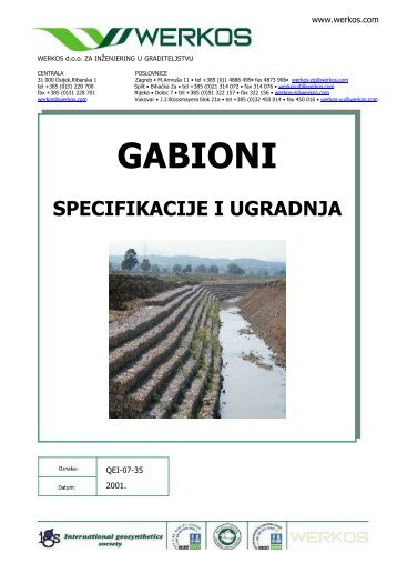 Specifikacije i ugradnja Gabiona - Werkos doo