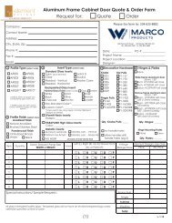 Aluminum Door Order Form Pg1 v9.12 - Element Designs