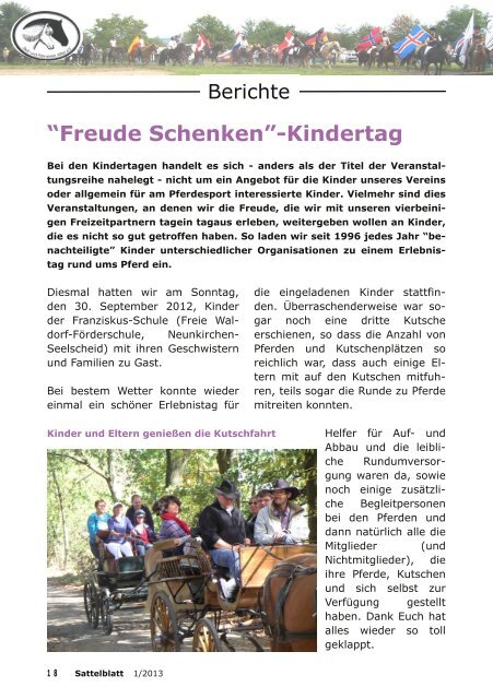 Sattelblatt 2/2012 - Reit- und Fahrverein Alfter eV