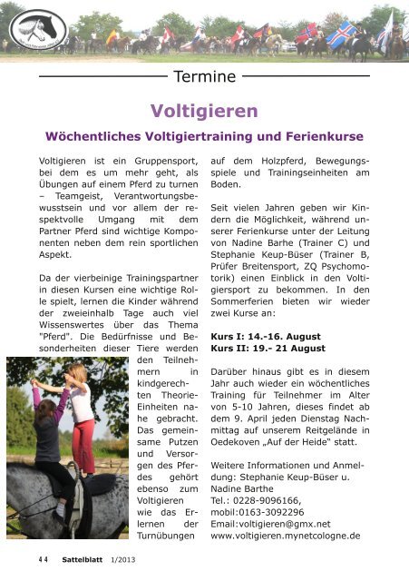 Sattelblatt 2/2012 - Reit- und Fahrverein Alfter eV