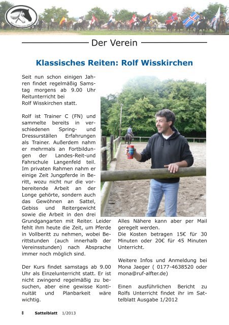 Sattelblatt 2/2012 - Reit- und Fahrverein Alfter eV